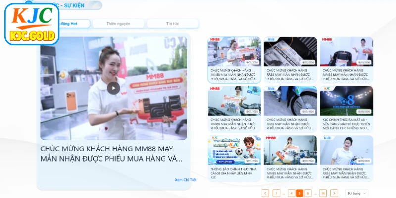 Chuỗi các sự kiện KJC nổi bật theo từng danh mục