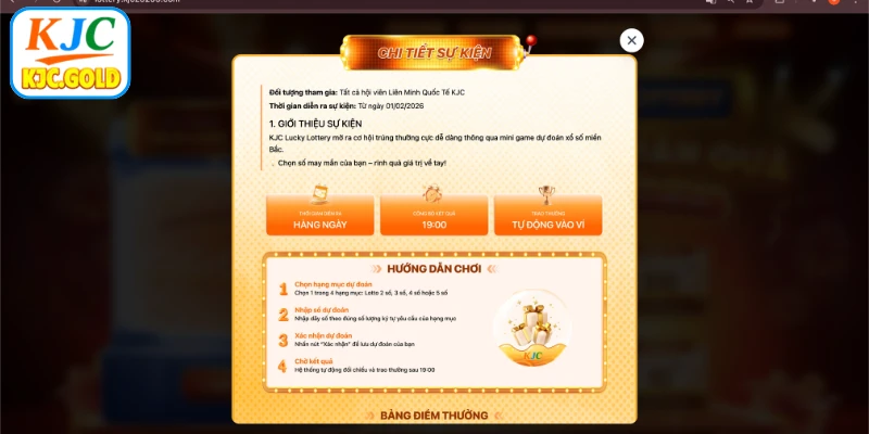 Quy định, cơ chế thưởng khi dự đoán xổ số mỗi ngày tại KJC